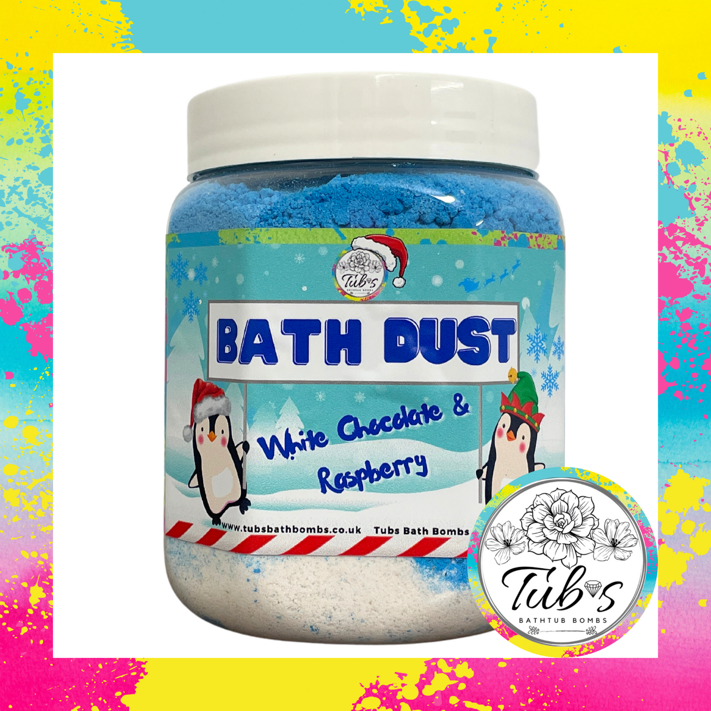 Christmas White Chocolate and Raspberry Bath Dust