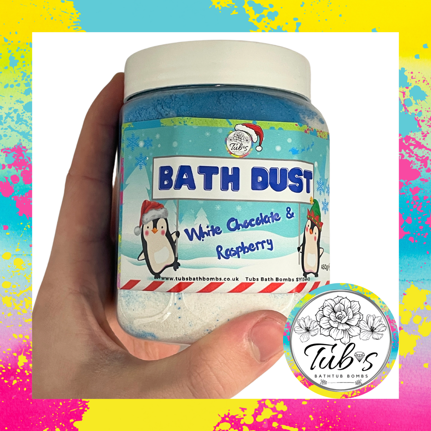 Christmas White Chocolate and Raspberry Bath Dust