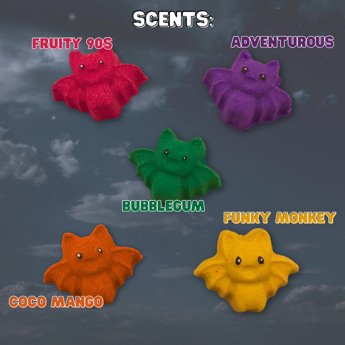 Bath Bats 5 Mini Bat Bath Bombs
