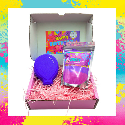 Happy Birthday Pink and Purple Gift Box
