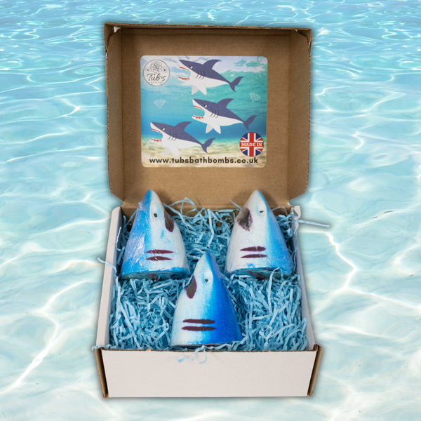 Trio of Blue Shark Attack Bath Bomb Gift Set