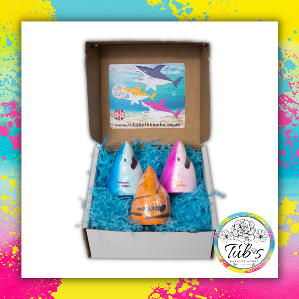 Trio of Shark Attack Bath Bomb Gift Set (Multi-coloured)